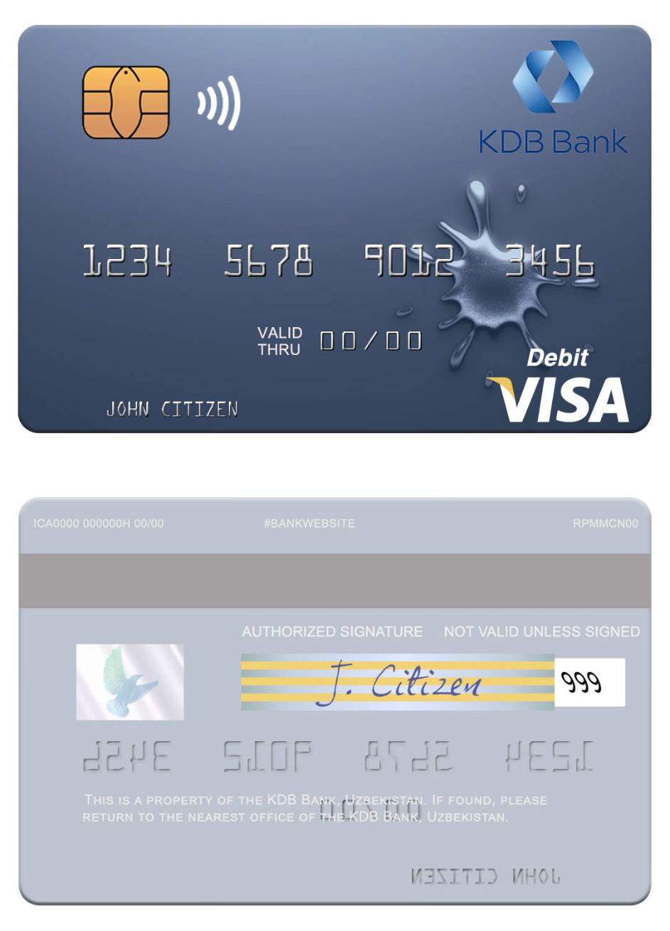 Uzbekistan KDB Bank visa debit card